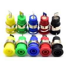 10 Pcs 4mm Banana Jack Female Panel Mount Banana Socket Binding Post Adapter ...
