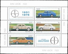 Poland 1976 FSO 25th Anniversary Car Models Miniature Sheet MNH