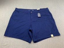 St Johns Bay Shorts Womens 24W Navy Blue 8 Inch Inseam Mid Rise Summer Casual