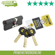 Yale Matt Black Brass 50/50 Euro Cylinder Lock (100mm) 100% ORIGINAL ⭐⭐⭐⭐⭐