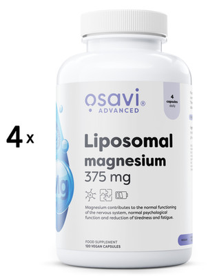 4 x Osavi Liposomal Magnesium, 375 mg - 120 vegan caps (499,96 EUR/kg)