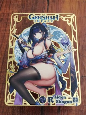 Raiden Shogun - Genshin Impact - Goddess Story Gold Metal Card