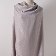 100 Authentic GUCCI Wool Scarf Shawl Stole wrap 65 Silk 35 Wool Grey Used