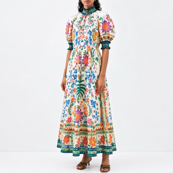 Zimmermann Ginger Swing Dress Size 2/ AU 12/ US 8 Floral Maxi