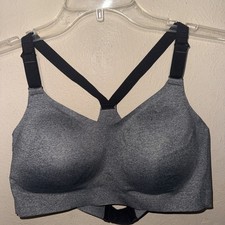 Heather Grey All In Motion Size Medium Sports Bra Black Trim Comfort Racerback