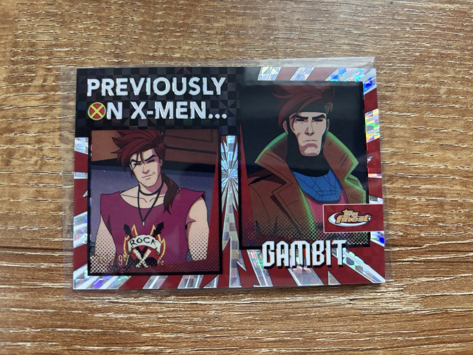 2025 Topps Finest X-Men 97 Gambit Previously on X-Men X-Fractor /97 #PO-25