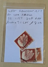 Germany 1956 Deutsche BundesPost SG#1197 Dr Leo Baeck 20pf Red Cat £3.00