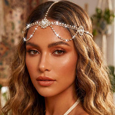 Rhinestone Head Chain Crystal Headpiece Prom Headband Hair Accessories for Women