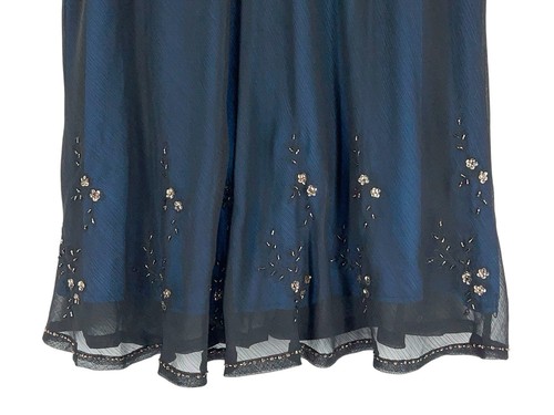 Gonna midi Y2K anni 90 con perline paillettes stravagante fata grunge taglia 12 - Foto 8 di 14