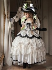 Vintage Lolita Ball Dress Square Collar Lace Dress Victorian Evening Dress