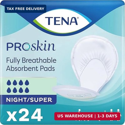 TENA ProSkin Night Super Absorbent Pads, Heavy Absorbency, Unisex, 24 count