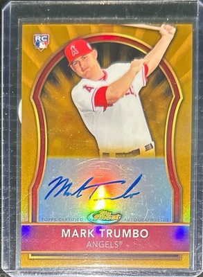 2011 Topps Finest Mark Trumbo Rookie Auto Gold Refractor /75 RC