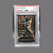 Deion Sanders PSA 9 Novelty Tag Die-Cut CNE, Inc. 1994 Pro #11 Atlanta Falcons