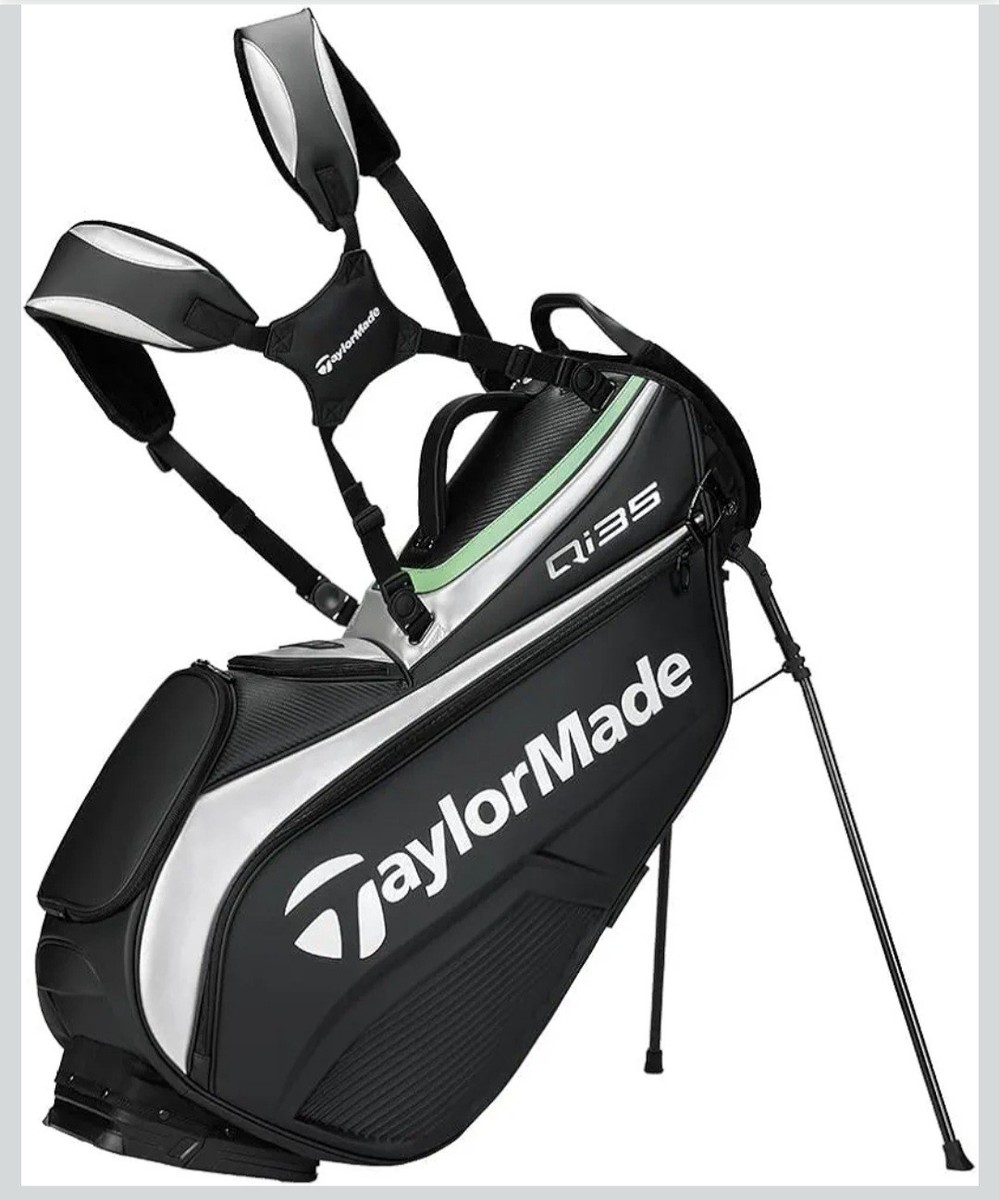 NEW! TaylorMade Golf QI35 Tour Stand Bag Black With Green & Silver