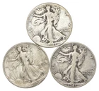 1941 P D S Walking Liberty Half Dollar Circ Collection Set Lot 90% Silver *1148