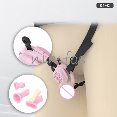 2026 Male Chastity Device Inverted Plugged Flat Sissy Cage with 6 Size Ring Belt