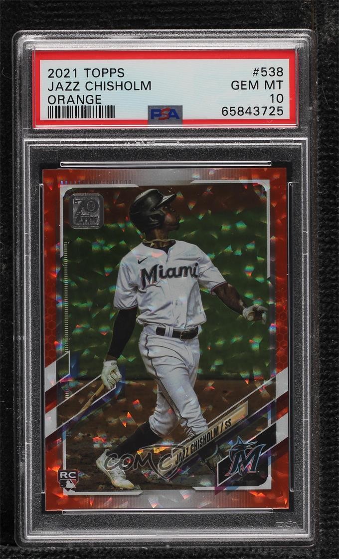 2021 Topps Orange 247/299 Jazz Chisholm #538 PSA 10 GEM MT 3hd