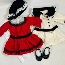 18" American Girl Doll Samantha's BeForever Holiday Dress, White Coat Hat Set