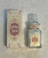 Vtg 1976 Avon California Perfume Co. Lavender Sachet Powder Bottle  Box .9 oz