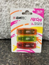 EMTEC NEON C410 USB 2.0 32GB Flash Drive 3-Pack