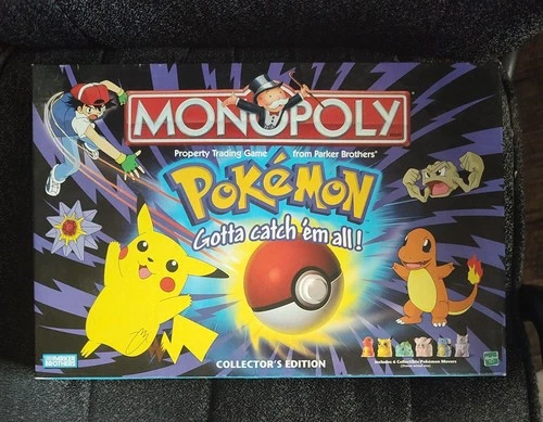 Vintage 1999 Pokemon Collector's Edition MONOPOLY Board Game 100% Complete