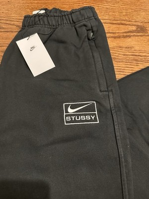 Nike x Stussy Fleece Cuffed Sweatpants Adult Unisex Size XS Black