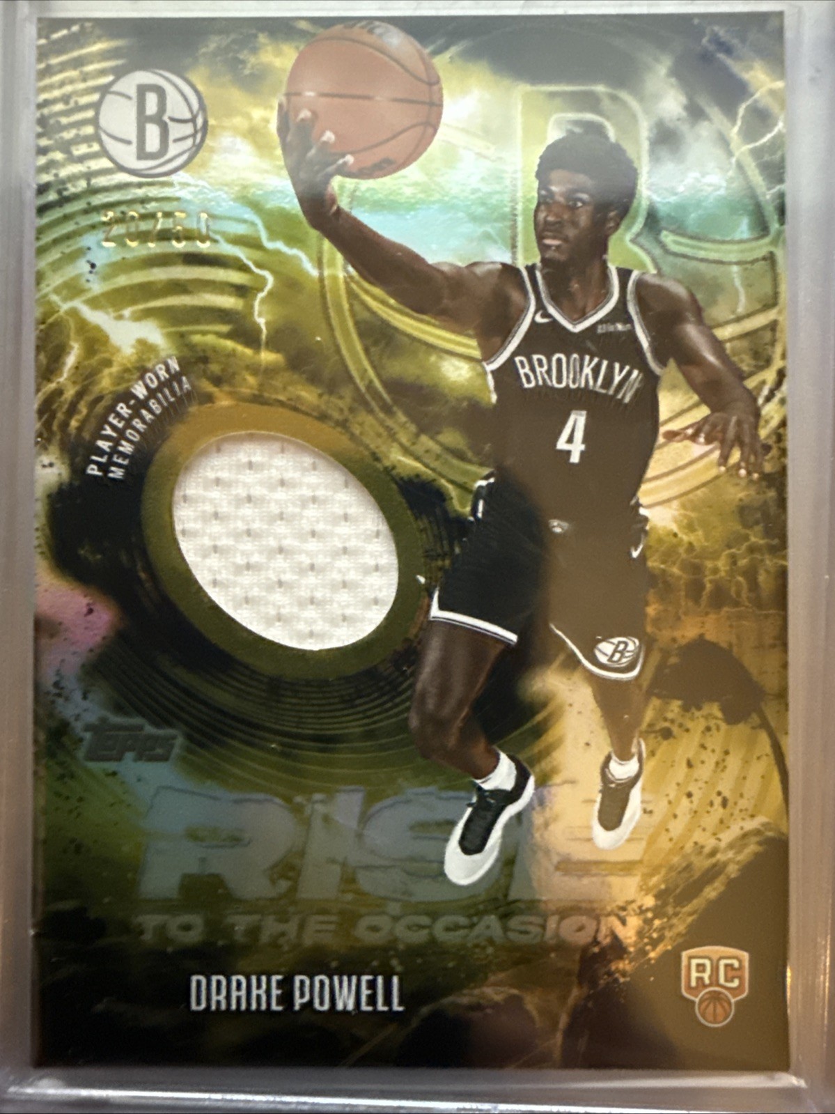 2025 Topps Flagship Drake Powell Rookie Rise To The Occasion Relics Gold /50