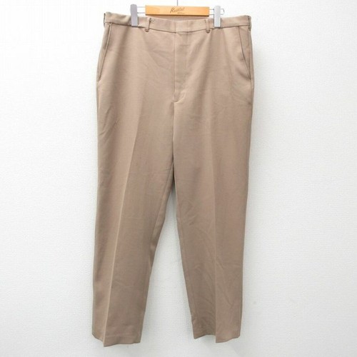 90'S Dockers Stripe Pattern Linen x Cotton Two-pleat Slacks Pants Made in USA Men's W34 Vintage cotton Beige type Vintage Second Hand