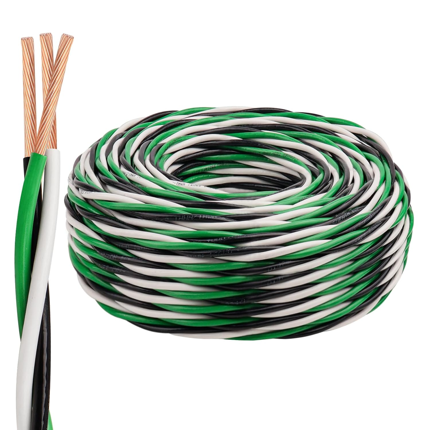 12 AWG THHN Wire 50FT 3-Color Set (Black/White/Green) – Stranded Copper ...
