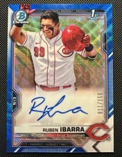 2021 Bowman Chrome Draft Ruben Ibarra 1st Auto Blue /150 #CDA-RI Cincinnati Reds