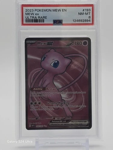 2023 Pokemon Mew ex #193/165 EN:SV: MEW/151 Ultra Rare Full Art  NM-MT PSA 8