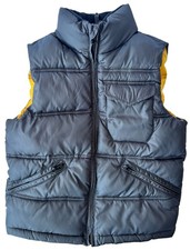 Gap Kids Puffer Vest Size S Youth Boys Jacket Full Zip Gray Yellow