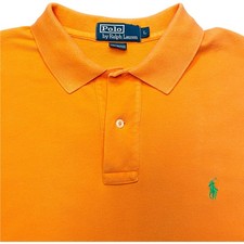 Polo Ralph Lauren Orange Short Sleeve Polo Shirt Men s Large L Cotton