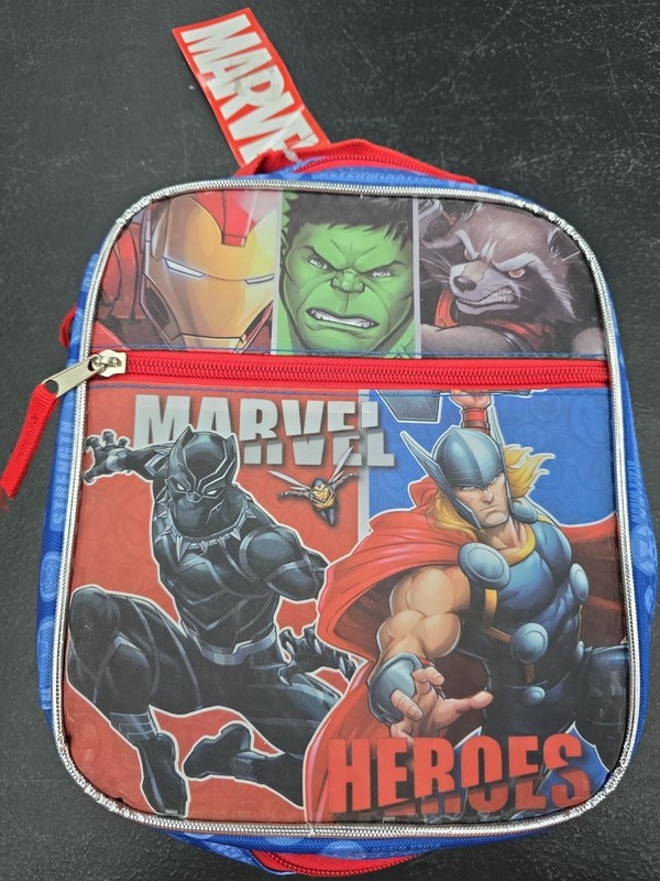 Marvel Heroes Kids Lunch Bag Iron Man Hulk Thor Black Panther Capt American NEW