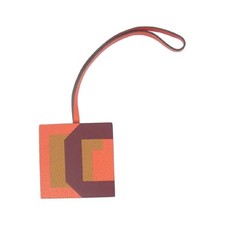 Hermes G Retre Au Carres Bag Charm CAPCINE 6x6in, strap 11.4in Used
