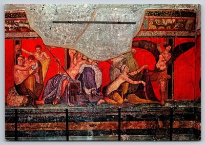Art Postcard Pompei Villa Dei Misteri Idyllic Scene The Terrified Woman Italy