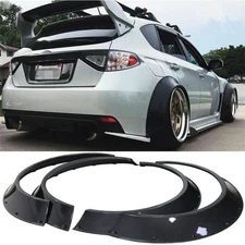 4x Carbon Fiber Color Flexible Car Fender Flares Extra Wide Body Wheel Arches US