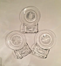 3 Pc Vtg Glass Coaster w/ Ashtray Spoon Rest or Teabag Holder Retro Entertaining
