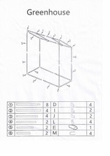 Tomatenzelt-, Foliengewächshaus-Gestänge, 200 x 170 x 80 cm (BxHxT)