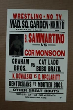 Bruno Sammartino vs Gorilla Monsoon Wrestling Poster Madison Square Gardens 1964