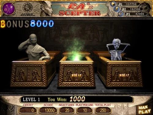 Ra's Scepter, Astro Corporation - Spitzenspiel mit 1 bis 500 Punkte Einsatz - Bild 3 von 4