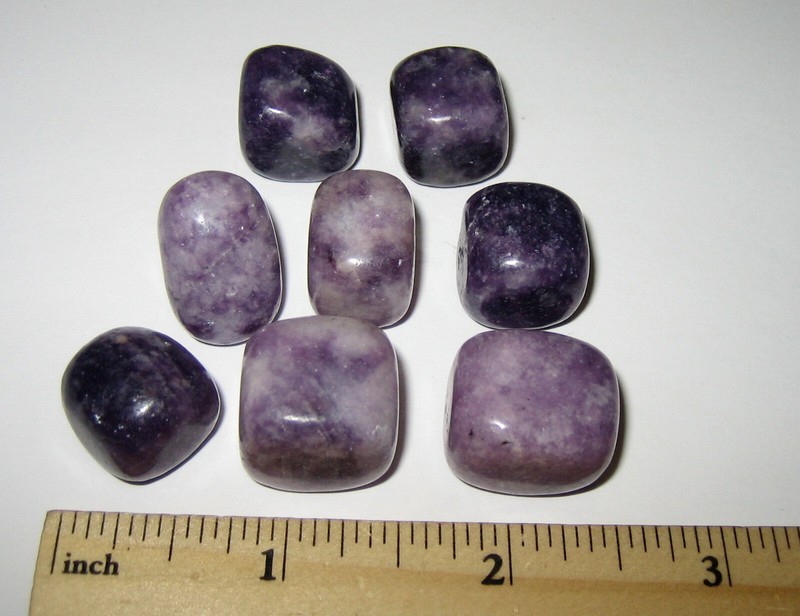 8 TUMBLED POLISHED NATURAL 0.6"-0.8" PURPLE LEPIDOLITE STONE MINERALS 69g *1 (GG