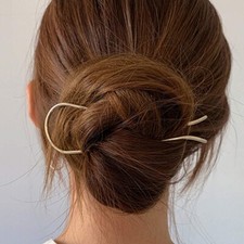 Metal Hair Fork 4.6 inch Simple U Shape Updo Hair Sticks 3Pcs