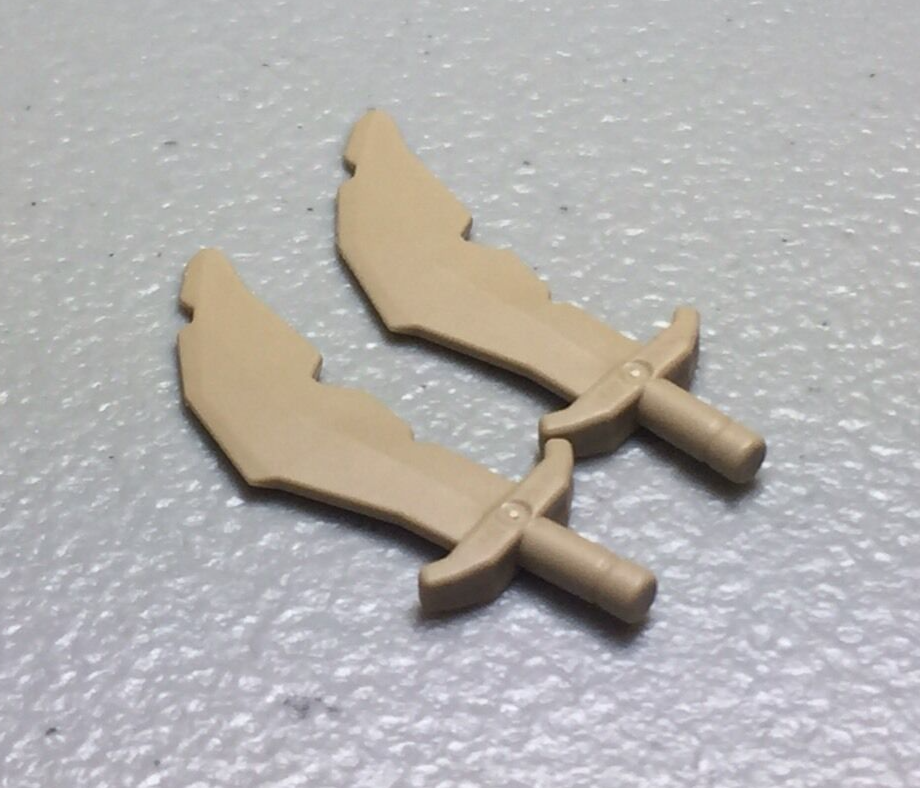NEW LEGO SWORD Scimitar with Nicks Dark Tan AUTHENTIC Minifig