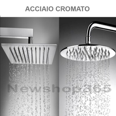 DUSCHKOPF BAD EDELSTAHL NEW DESIGN ULTRA SLIM GLÄNZEND CHROM SPIEGEL