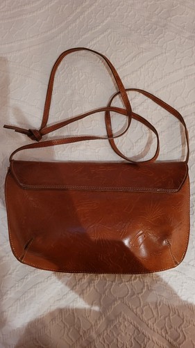 Vintage Carlos Falchi Camel Tan Crocodile Embossed Leather Crossbody Shoulder... - Picture 5 of 10