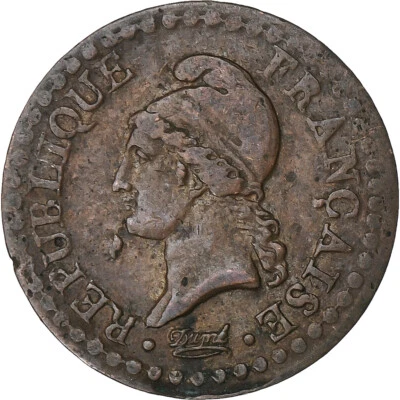 France, 1 Centime, Dupré, AN 7, Paris, Cuivre, TB, Gadoury:76 - Photo 1/2