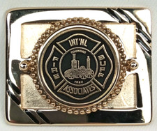 Vintage Belt Buckle International Fire Buff Associates 1970s