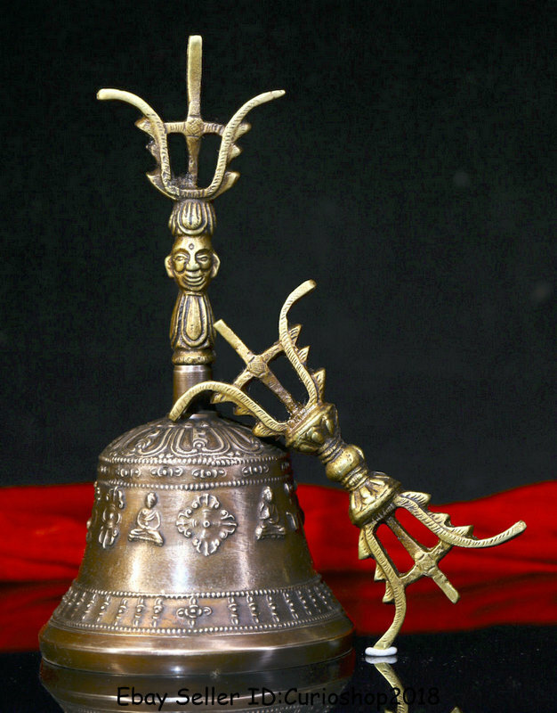 オールドチベット仏教 銅製 金工細工仏陀鈴 Dorje Vajra Bell オールドチベット仏教 銅製 金工細工仏陀鈴 Dorje Vajra Bell