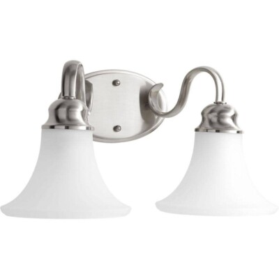 Applause Collection 2-Light Brushed Nickel Bathroom Vanity Light by Progress L.